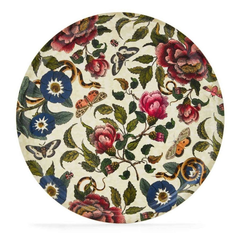 Tabletop * | Clearance Sale Spode Curiosity Tray Birch Floral Round