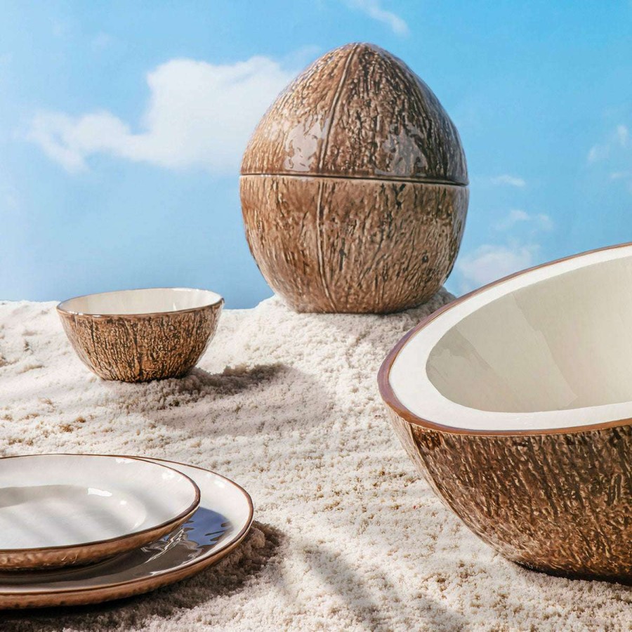 Tabletop * | 100% Guarantee Bordallo Pinheiro Coconut Salad Bowl 30Cm