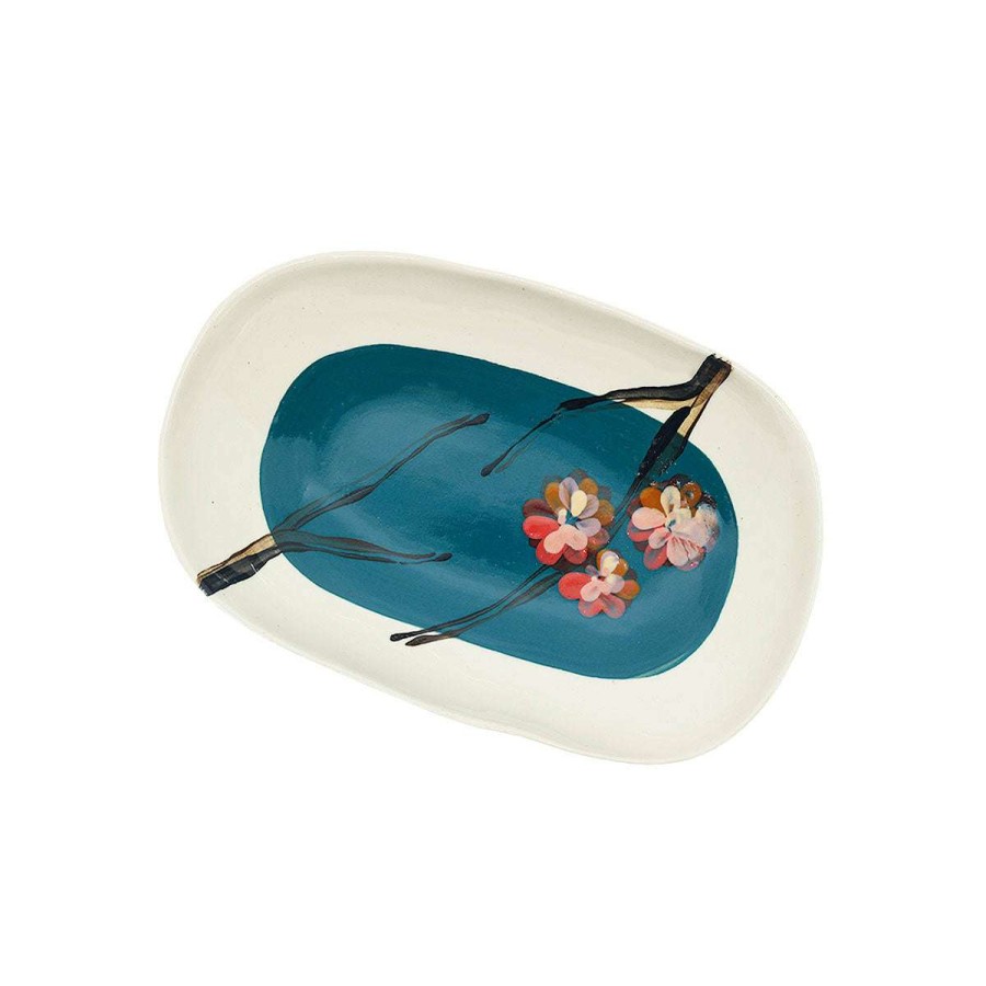 Tabletop * | Quality Guarantee Wonki Ware Cherry Blossom Rice Dish Marine