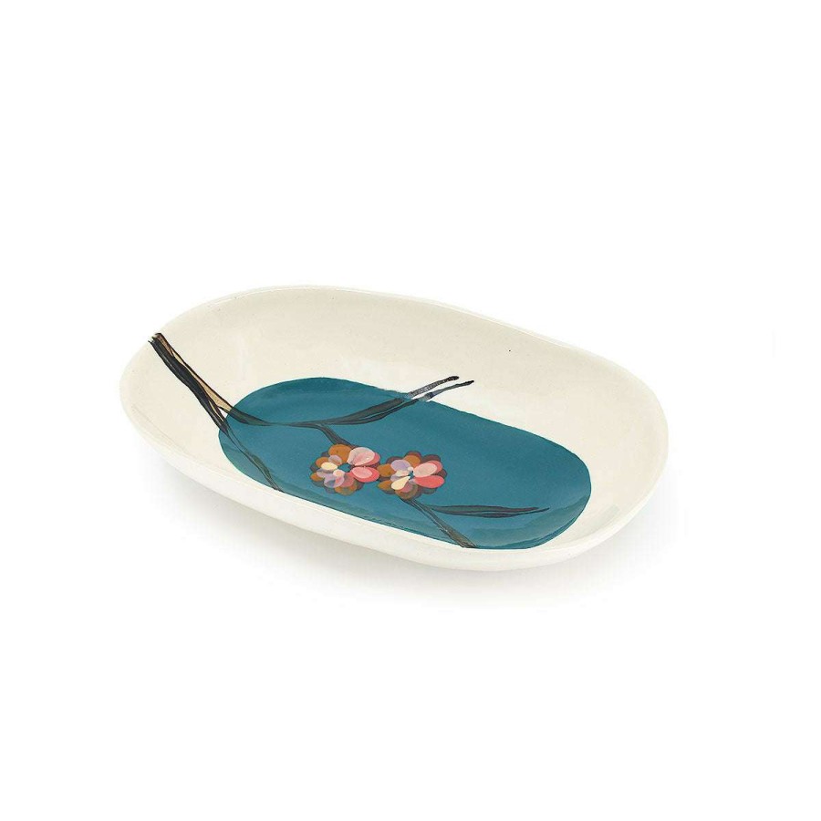 Tabletop * | Quality Guarantee Wonki Ware Cherry Blossom Rice Dish Marine