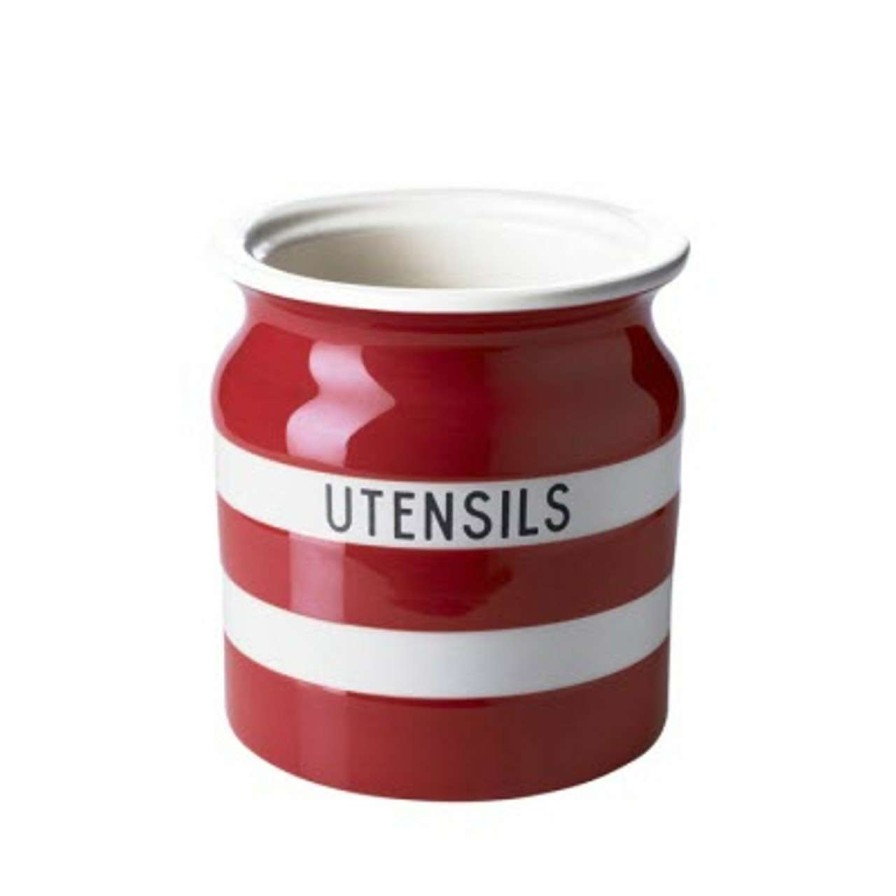 Tabletop * | Online Discount Cornish Red Utensil Jar