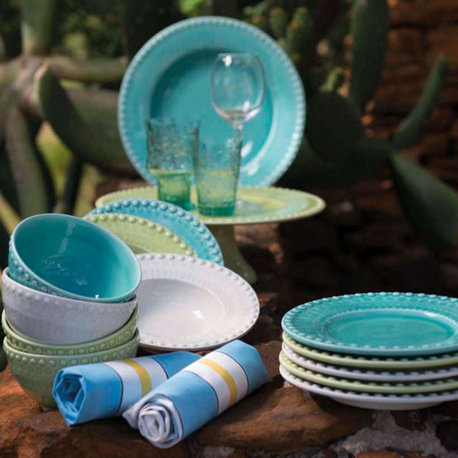 Tabletop * | Store Bordallo Pinheiro Fantasy Medium Salad Bowl Aqua