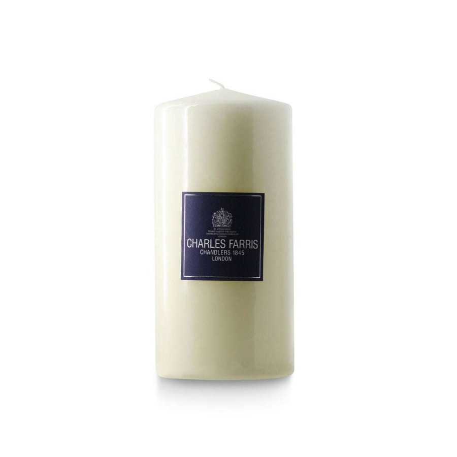 Tabletop * | Exquisite Gifts Charles Farris Ivory Pillar Candle | 20Cm