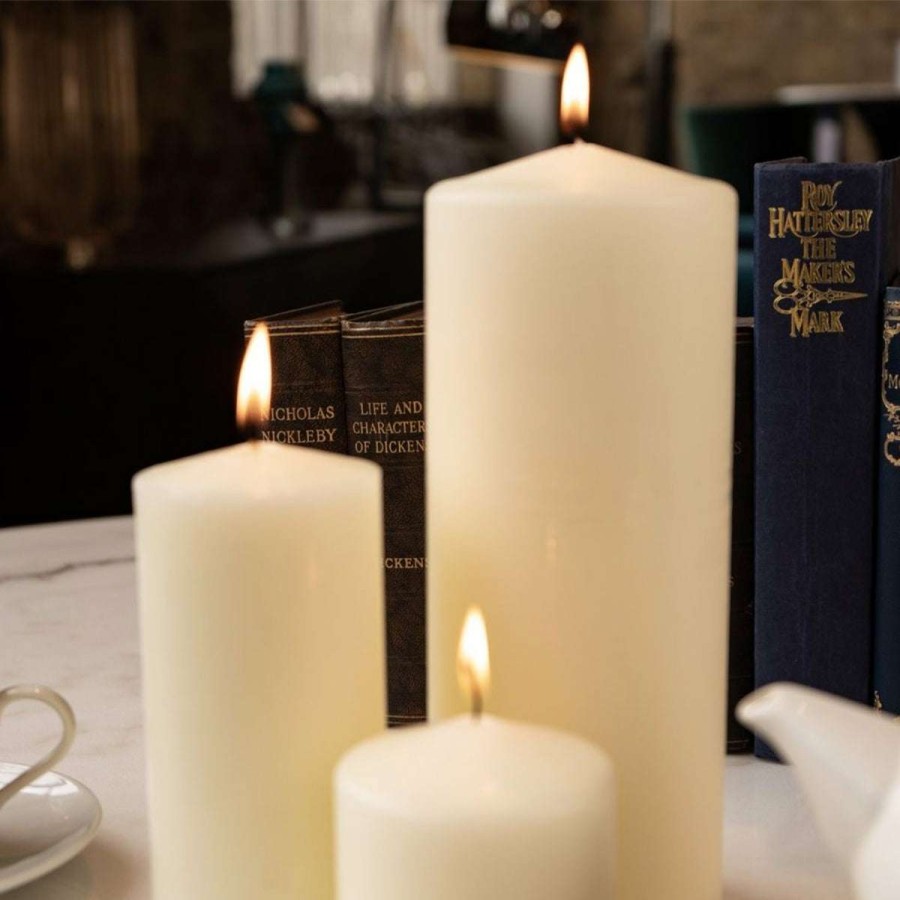 Tabletop * | Exquisite Gifts Charles Farris Ivory Pillar Candle | 20Cm