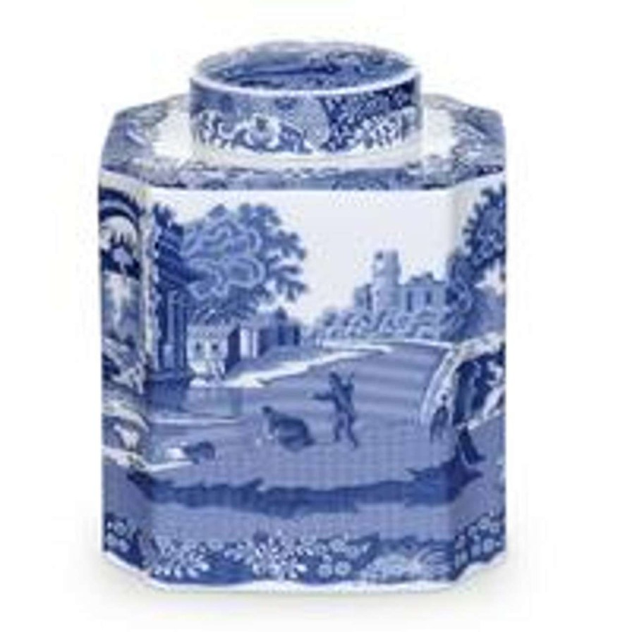 Tabletop * | Free Delivery Spode Blue Italian Tea Caddy 14X12Cm