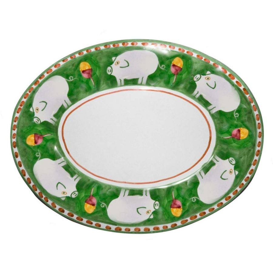 Tabletop * | The Amalfi Collection 100% Guarantee Amalfi Green Cortile Oval Dish 43Cm