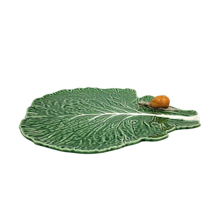 Tabletop * | Special Offers Bordallo Pinheiro Cabbage Platter With Snail