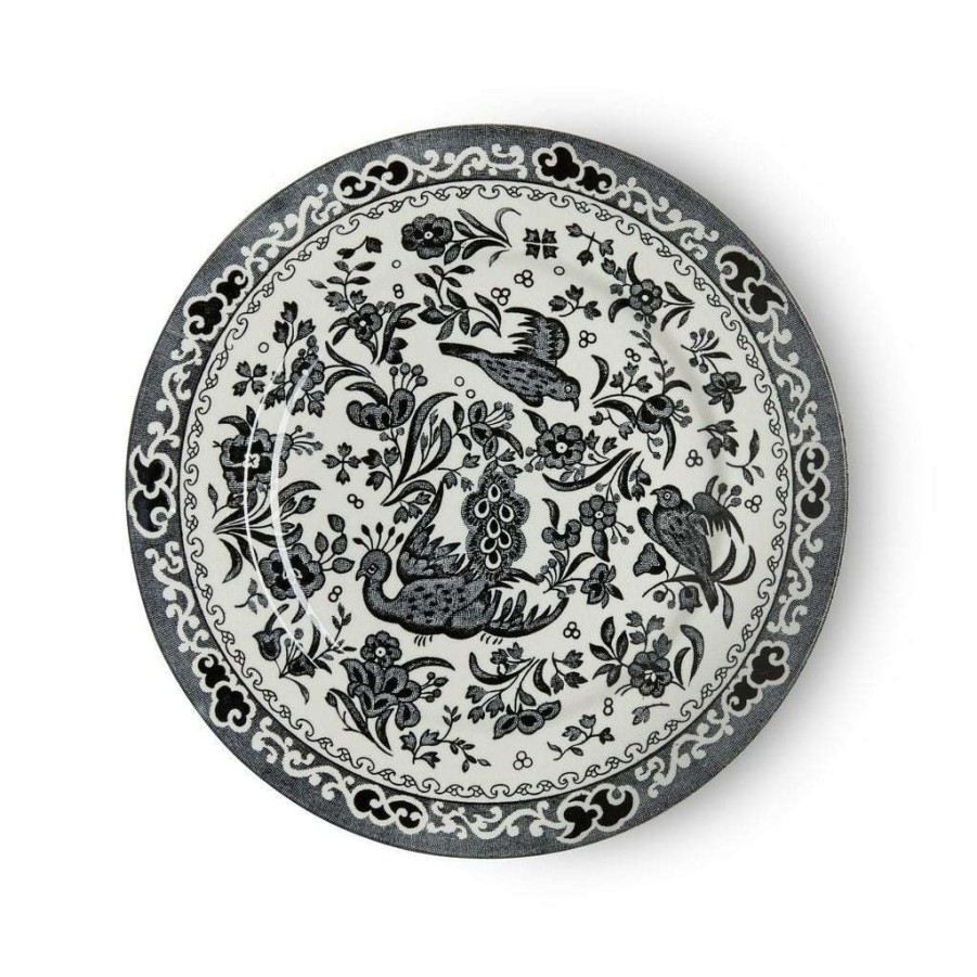 Tabletop * | Popular Burleigh Plate Black Regal Peacock 17.5Cm