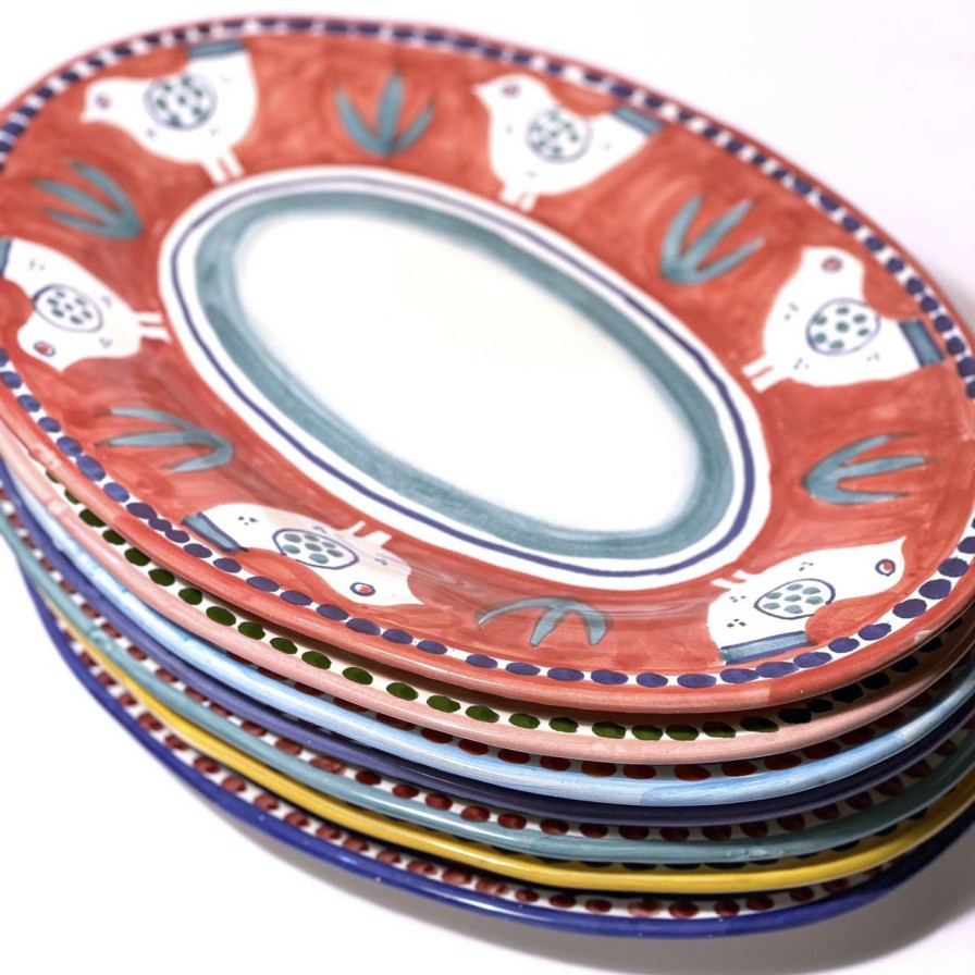 Tabletop * | The Amalfi Collection Top Sell Amalfi Yellow Capra Oval Dish 43Cm