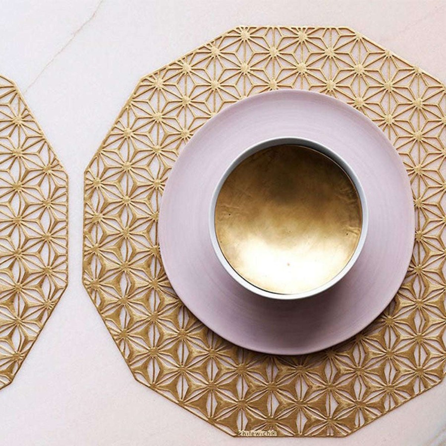 Tabletop * | Latest Fashion Chilewich Kaleidoscope Mat Brass