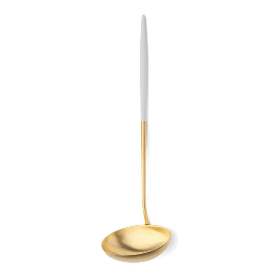 Tabletop * | Bestsellers Cutipol Goa Cutlery Soup Ladle White & Gold