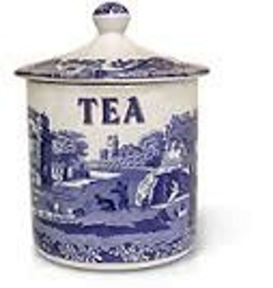 Tabletop * | New Threads Spode Blue Italian Cov Cannister Tea