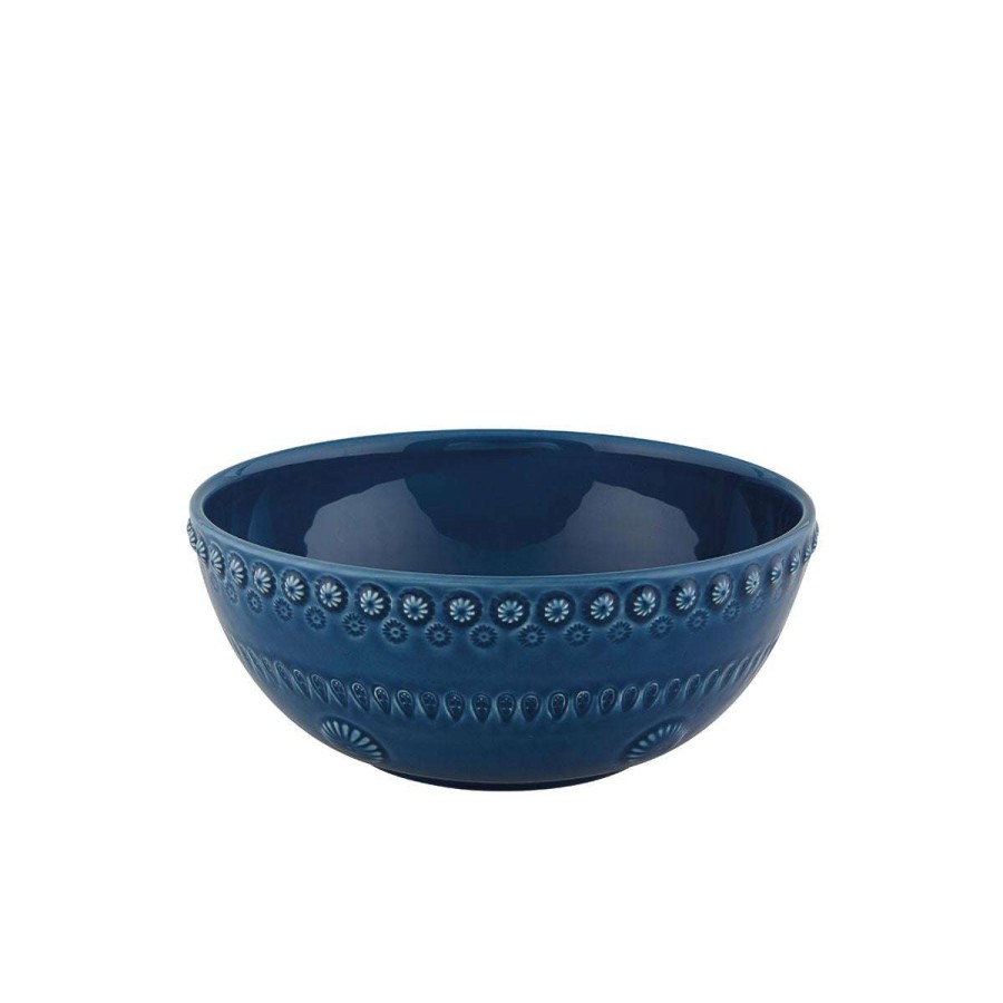 Tabletop * | Less Expensive Bordallo Pinheiro Small Fantasy Salad Bowl Blue