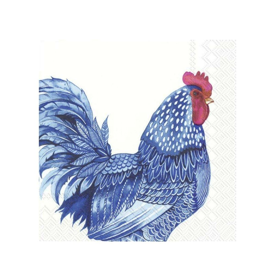 Tabletop * | Ihr Opening Sales Pack Of 20 Paper Napkins Blue Plumage