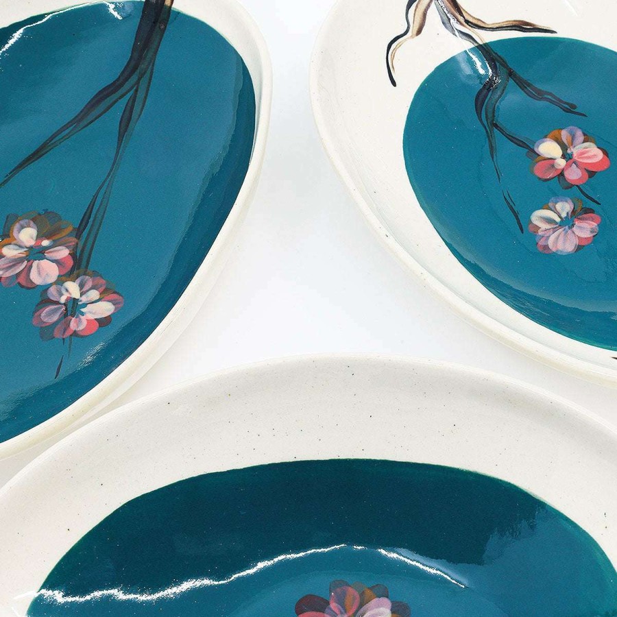 Tabletop * | Best Quality Wonki Ware Cherry Blossom Etosha Dish Marine