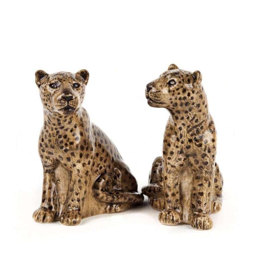 Tabletop * | Quail Ceramics Less Expensive Leopard Salt & Pepper Shaker Set