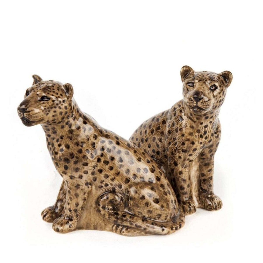 Tabletop * | Quail Ceramics Less Expensive Leopard Salt & Pepper Shaker Set