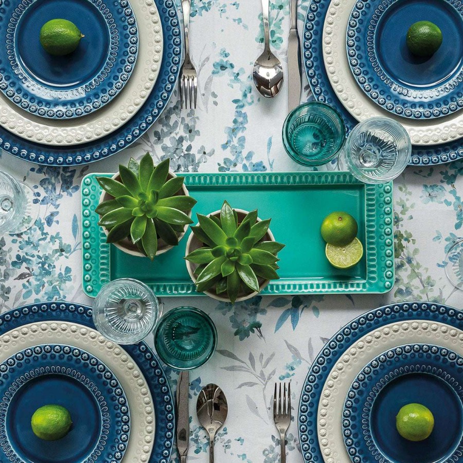 Tabletop * | Exquisite Gifts Bordallo Pinheiro Fantasy Rectangular Tray Aqua